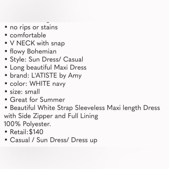 L'ATISTE White Tiered Sundress Maxi Halter Embroidered Sequins Bohemian Pearls - Picture 8 of 17